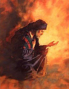 Depiction of Jabez from the Bible Praying