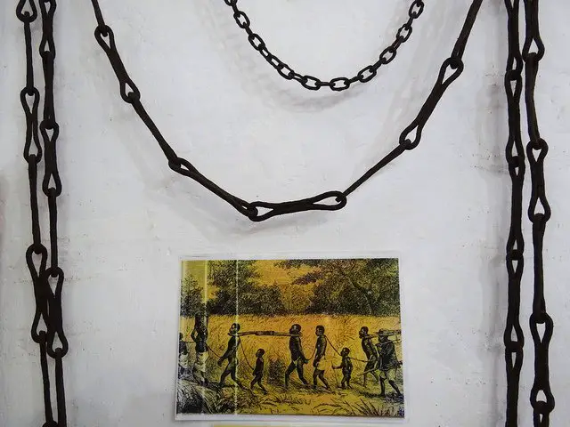Chains used for slaves, displayed in the Roman Catholic Mission Museum in Bagamoyo