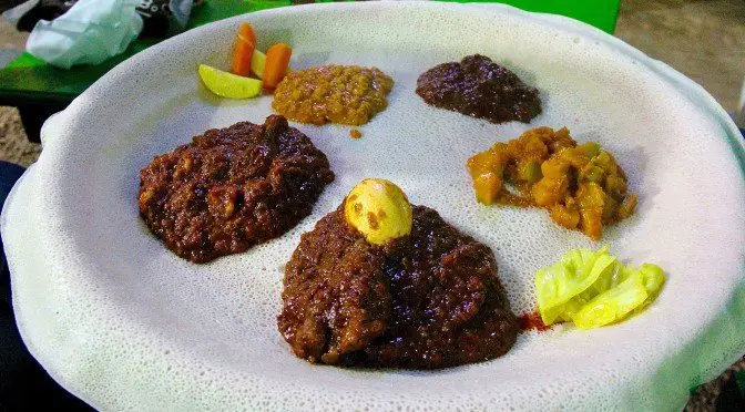 Ethiopian restaurants Near me: A mixed platter from an Ethiopian take out near me