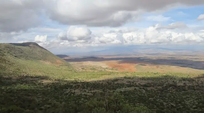When you travel from Nairobi to Kampala by bus you can see this View of the Rift Valley near Naivasha