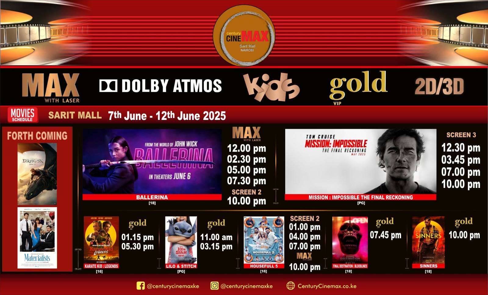 Sarit Centre Cinema Schedule Tomorrow