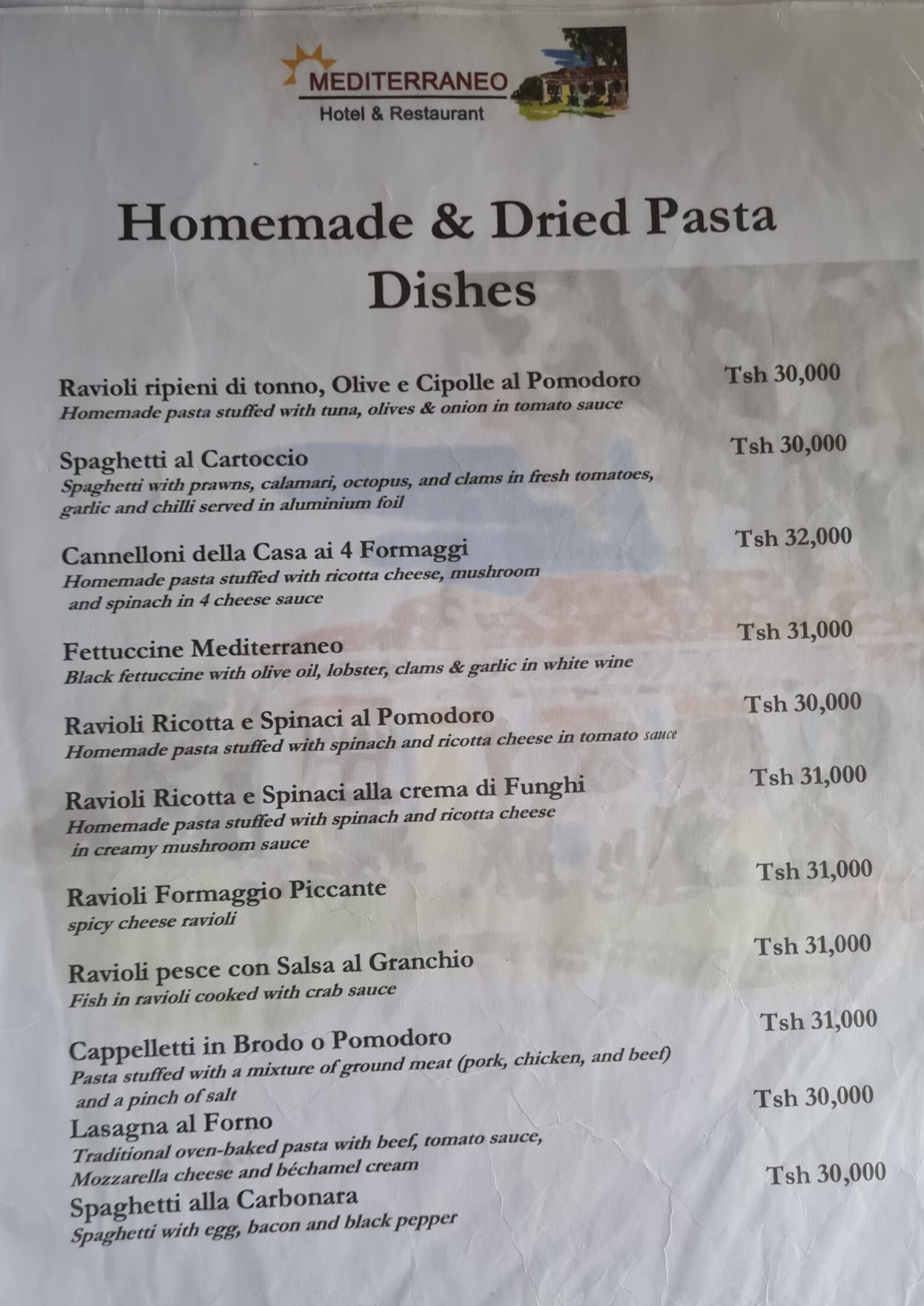 Delta Hotel Dar es Salaam Menu Prices PDF & Restaurant Menu 2024 and