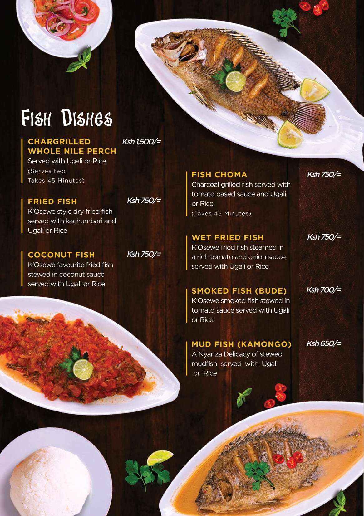 Kosewe Westlands Menu Fish Dishes