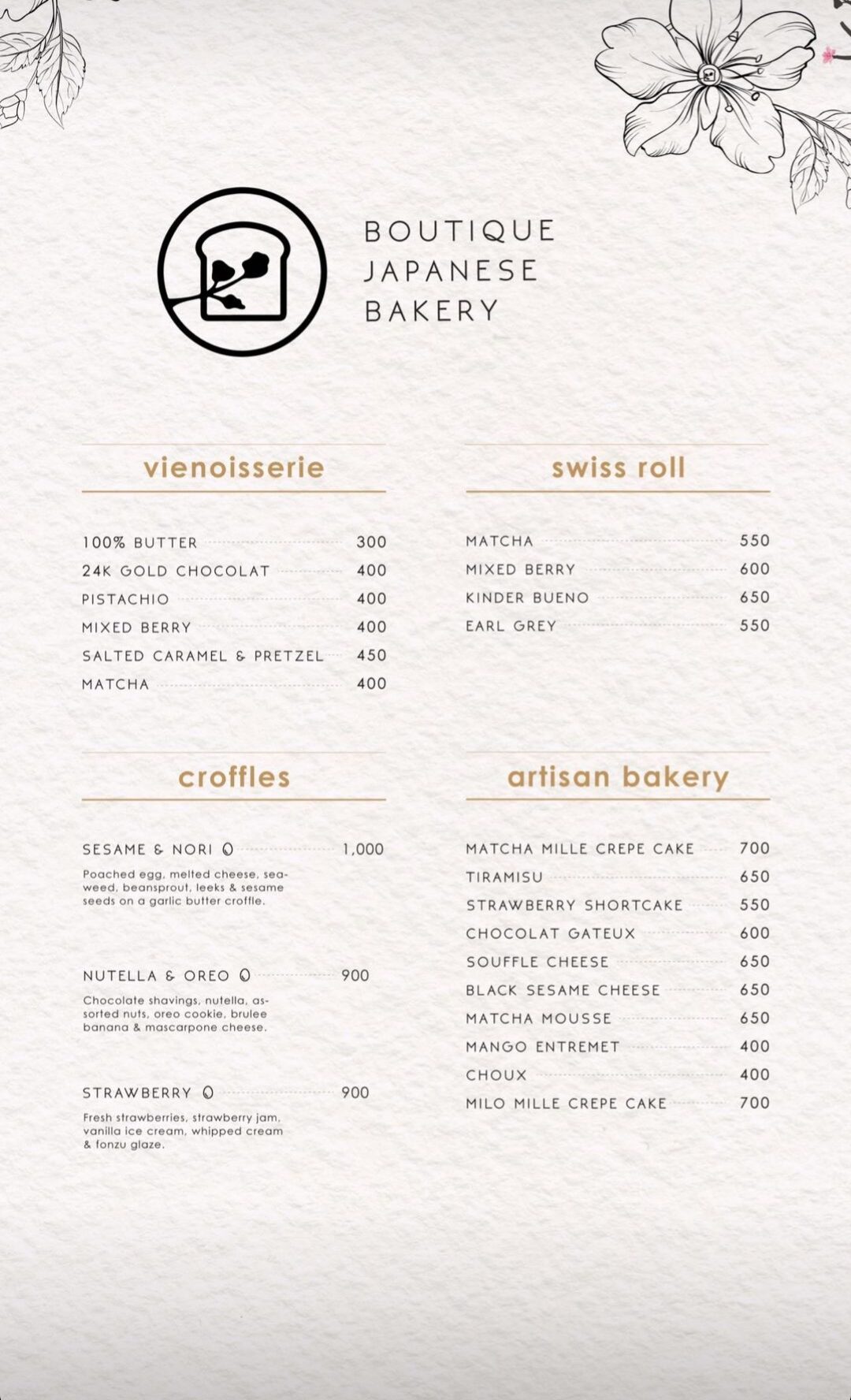 Shokupan Nairobi Menu Vienoisserie