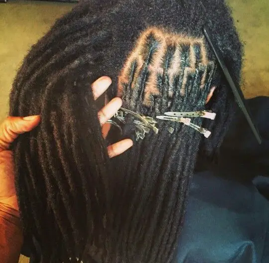 how to retwist locs and use clips to hold them in place