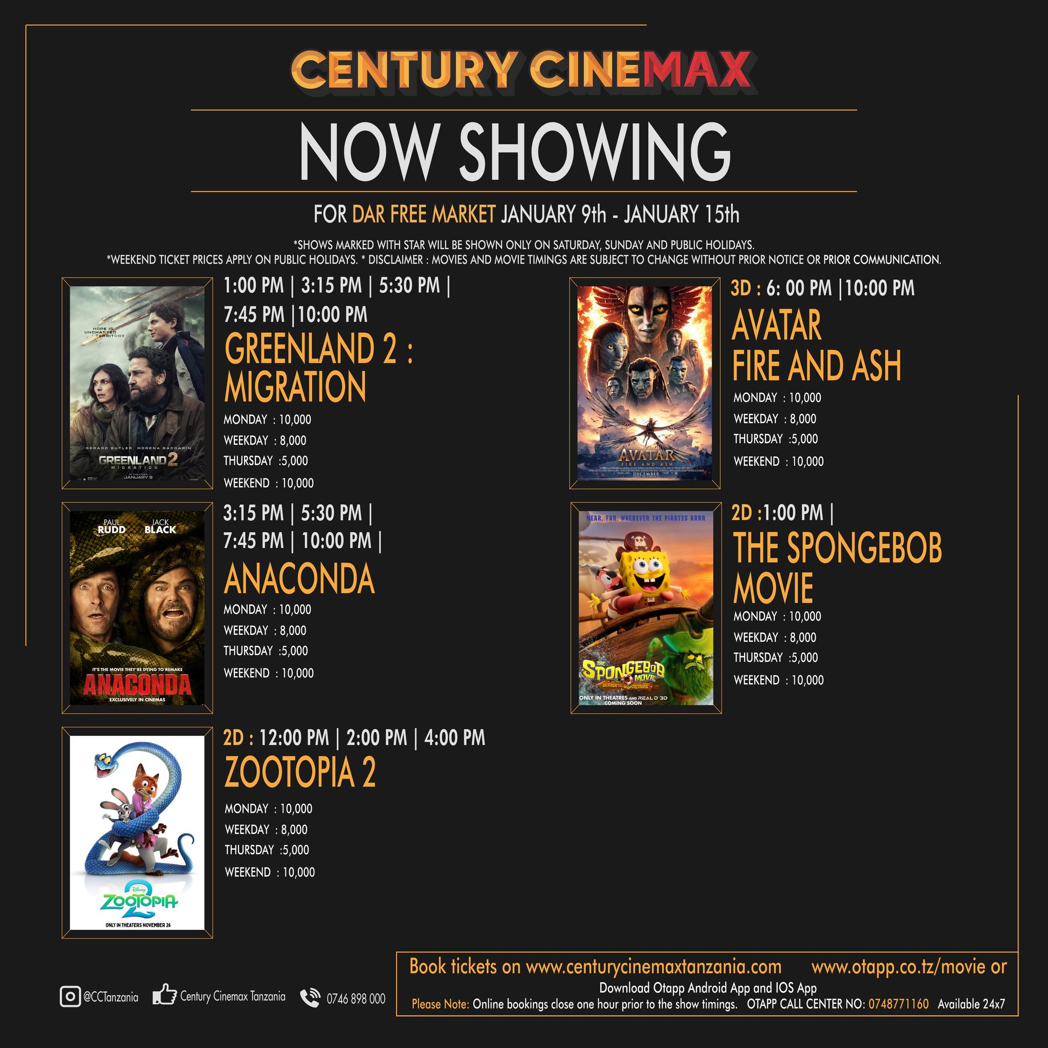 Dar Free Market Cinema Schedule Today