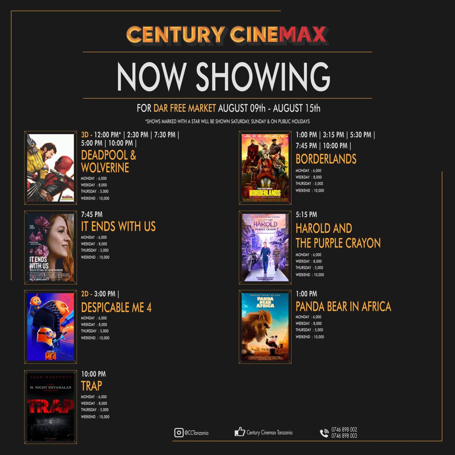 Exciting Century Cinemax Dar Free Market Movie Schedule Today in 2024
