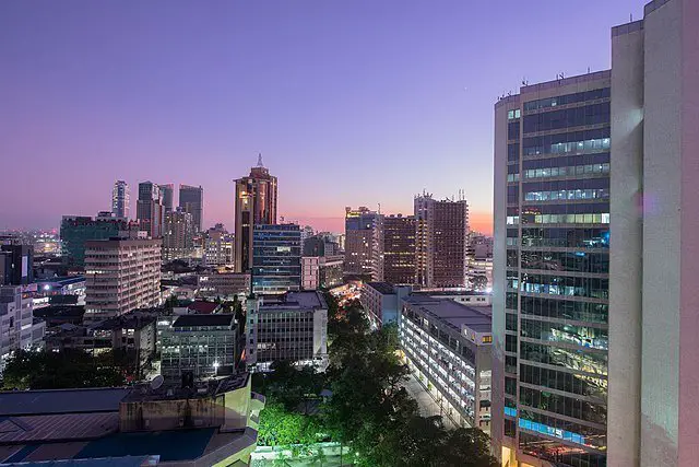 Konyagi origin: Downtown Dar es Salaam by night