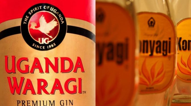 Konyagi Bottles and Uganda Waragi Label