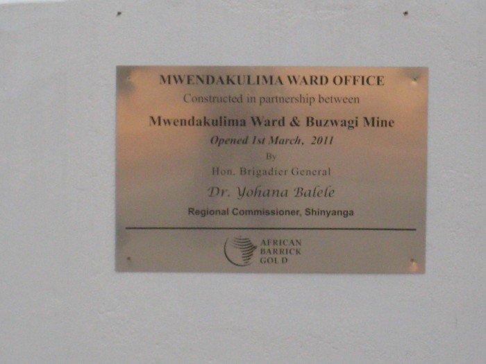 Mwendakulima Ward Offices, African Barrick Gold (Buzwagi)
