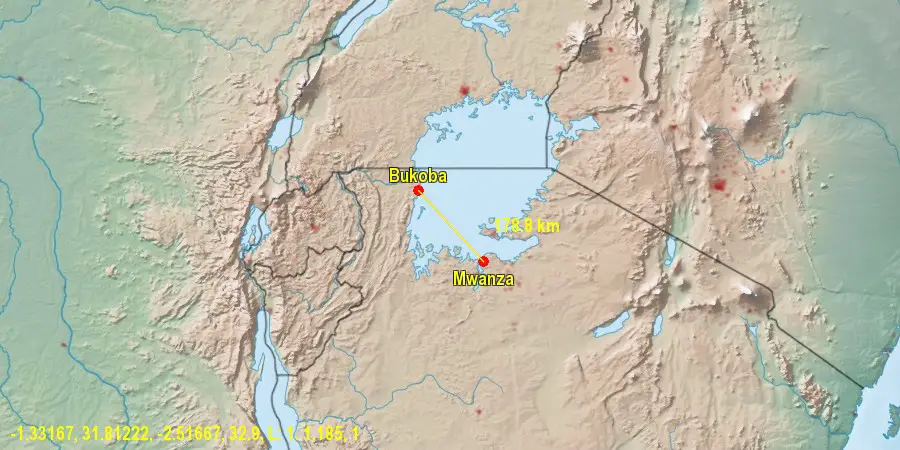 Map of Mwanza and Bukoba