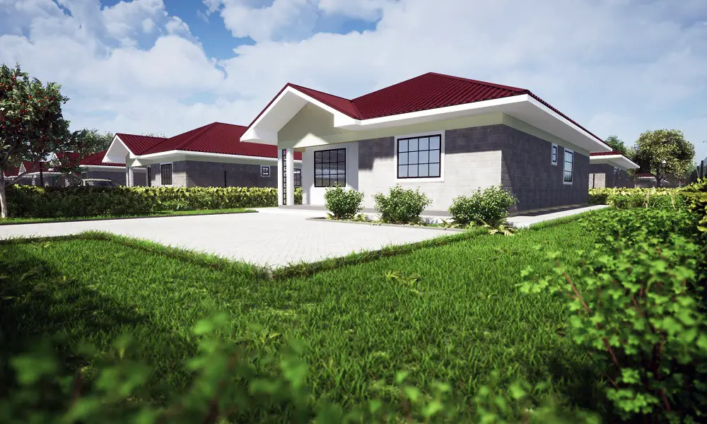 A visualization of a bungalow at Rock Gardens II Ruiru Estate