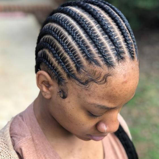 latest hairstyles for ladies in Kenya 2021: All back stitch braids