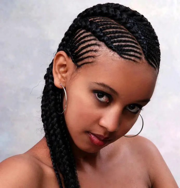 latest hairstyles in Kenya 2020: Beautiful African woman with plaited hair can be done at Kenyan hair styles & braids by Eva Nairobi