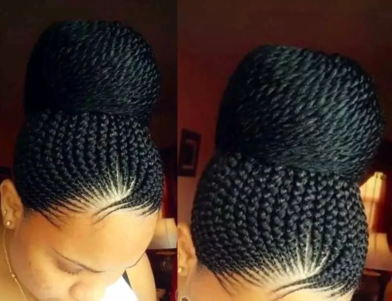 Latest Ghanian lines 2020: Small Ghanaian lines in an updo