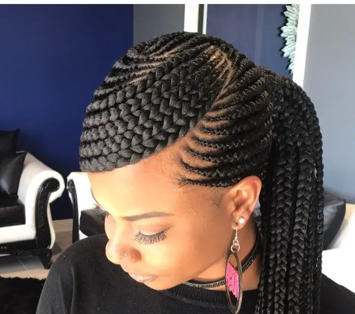 Abuja hairstyles in Nairobi/Mwongezo Styles in Kenya - a braided bang