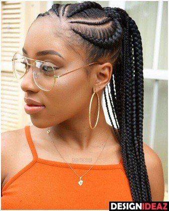 Latest Ghanian lines 2020: Ponytails with Braids