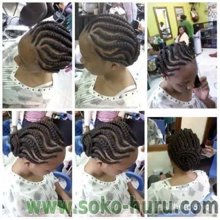 best hair styles for ladies in Kenya: Wavy Braid Lines Style