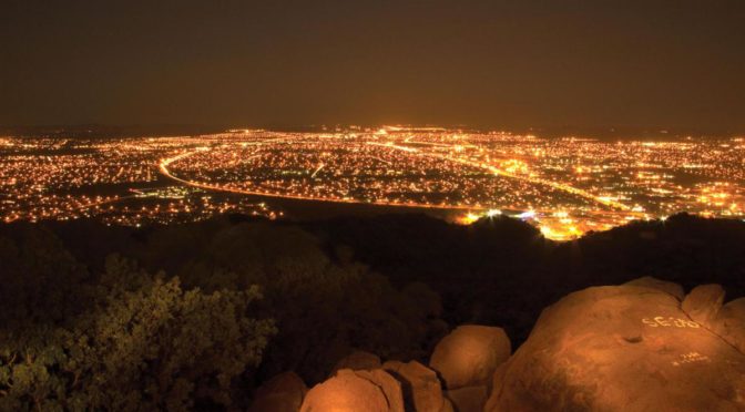 Gaborone, the capital of Botswana, by Night