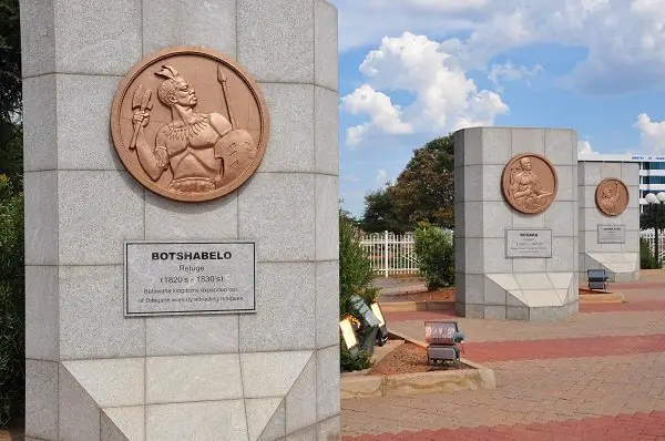 National virtue panels at the Three Dikgosi Monument in Gaborone