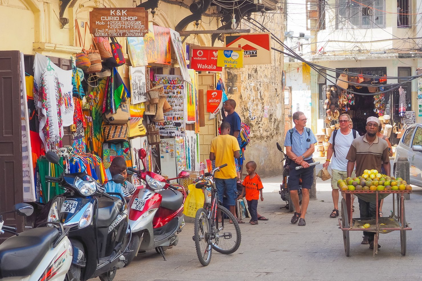 Walking through Stone Town Zanzibar