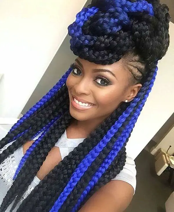 Blue and Black Faux Hawk