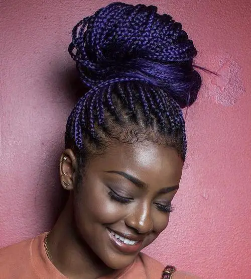 Mixed color blue braids