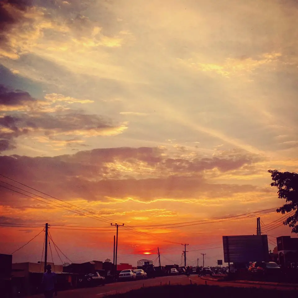 Sunset in Rushere, Uganda