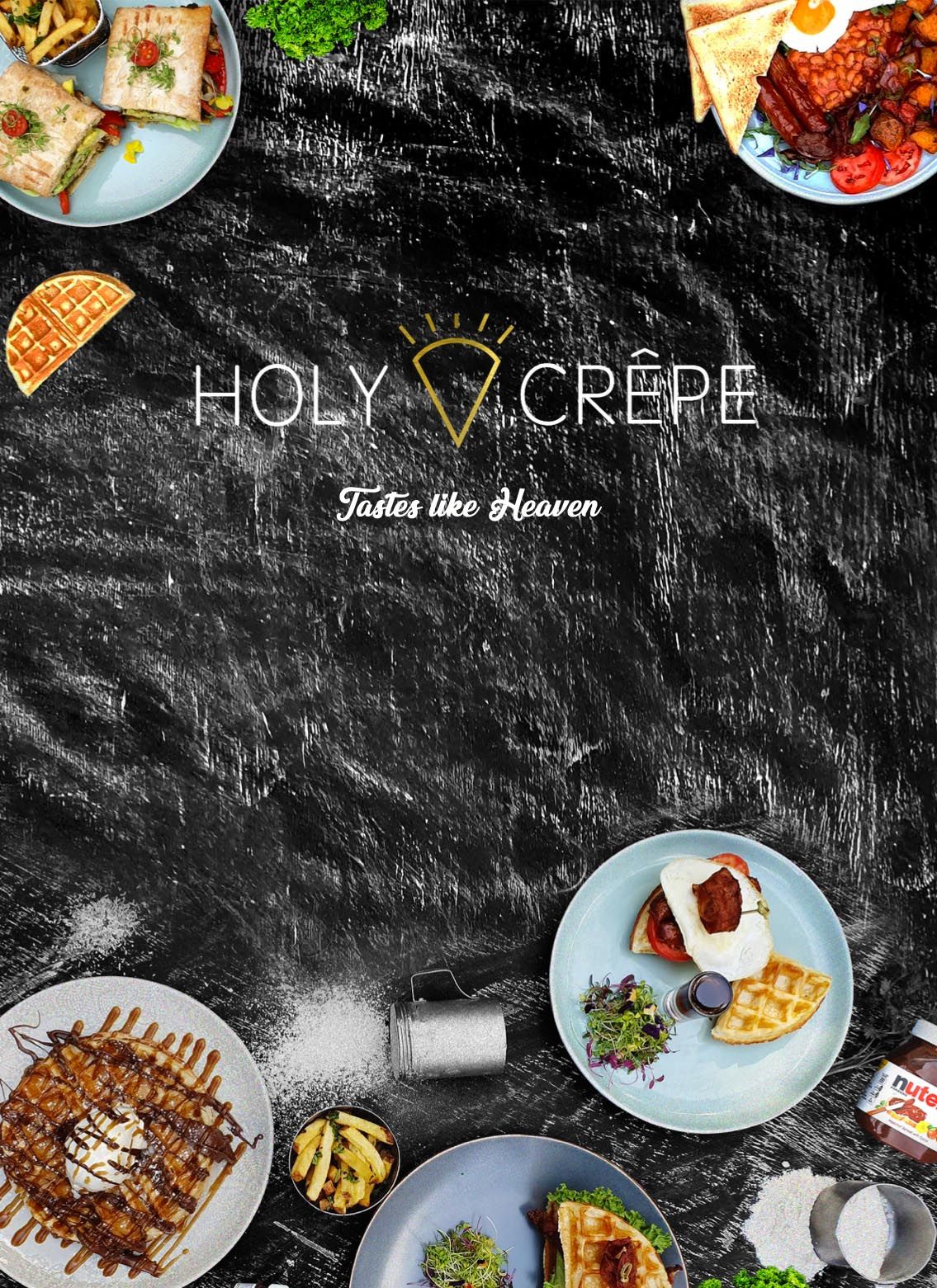 Holy Crepe Kololo & Muyenga Menu: Front page