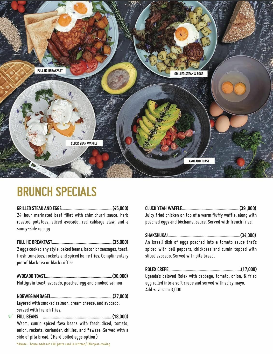 Holy Crepe Kololo & Muyenga Menu: Brunch Specials