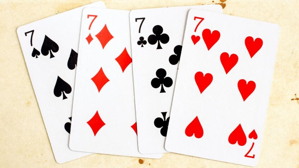 Sevens card game scoring: the game begins with the 7s of each suit