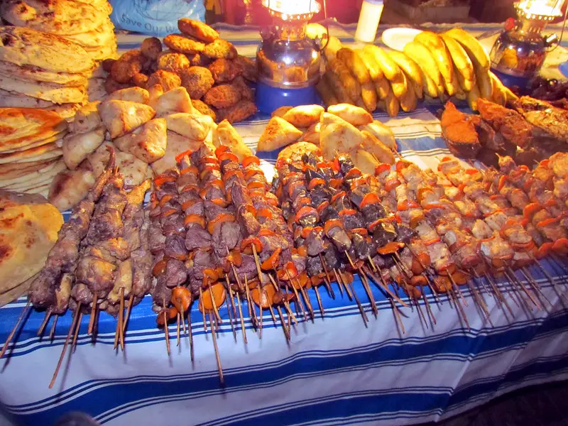 Food at the Forodhani Gardens in Zanzibar