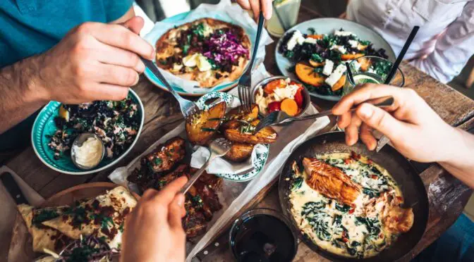 People sharing a meal