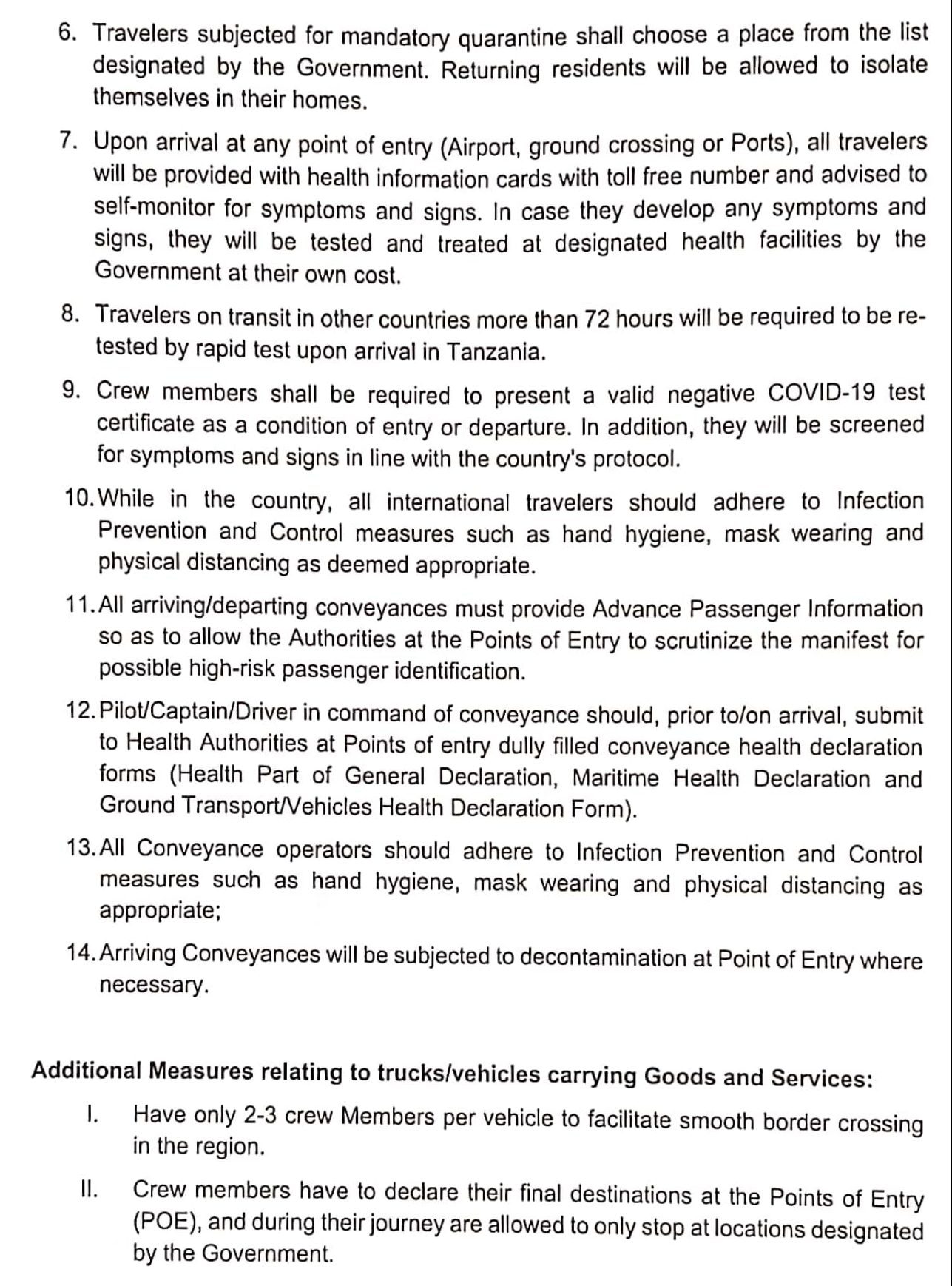 COVID-19 Policy Tanzania Page 2