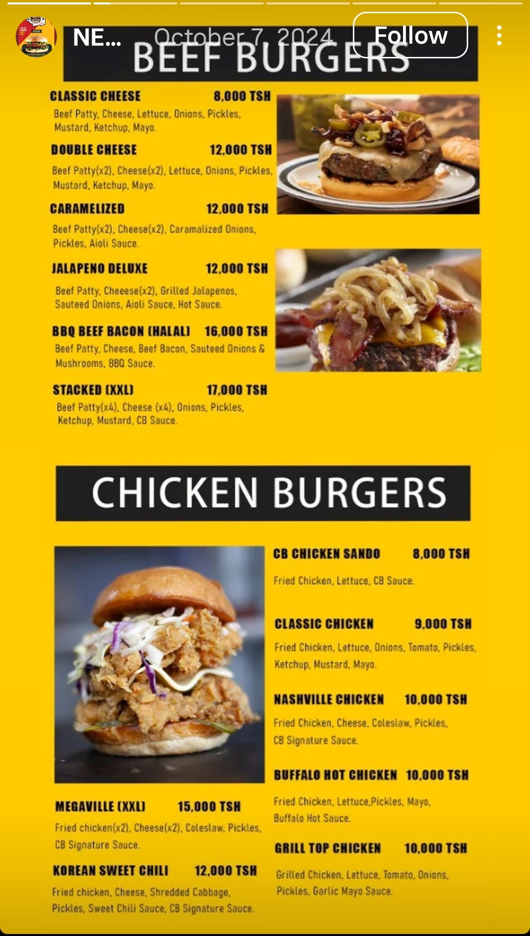 Cheesy Bite Arusha Menu: burgers