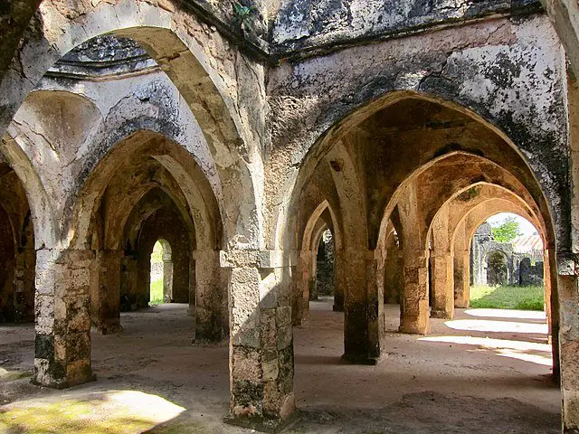 Inside The Great Mosque of Kilwa