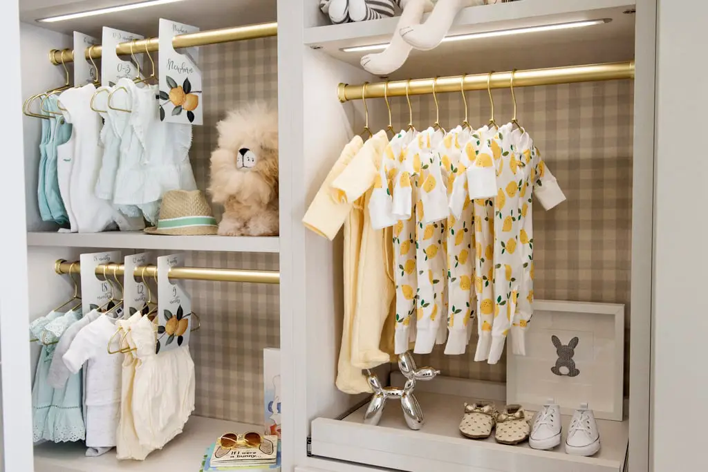 Baby Items in a closet