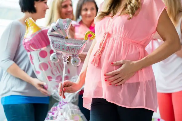 Pregnant Woman on baby shower party