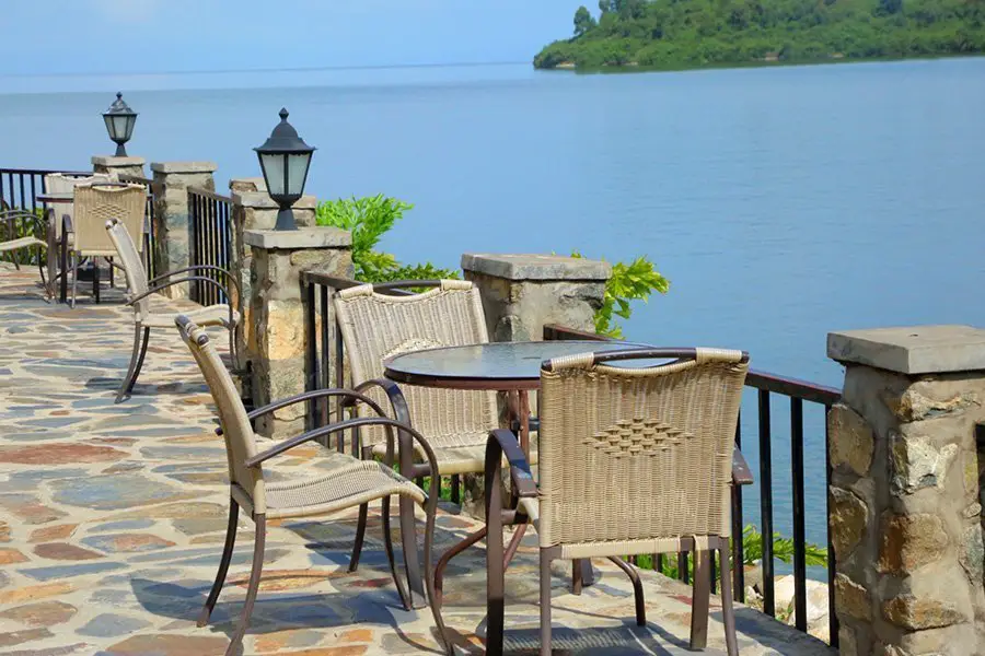 The view of Lake Kivu from Moriah Hill Resort, Kibuye/Karongi