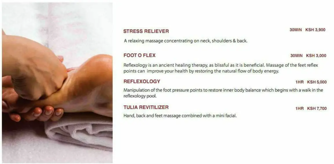 Tulia Spa Menu Massage Therapies Continued