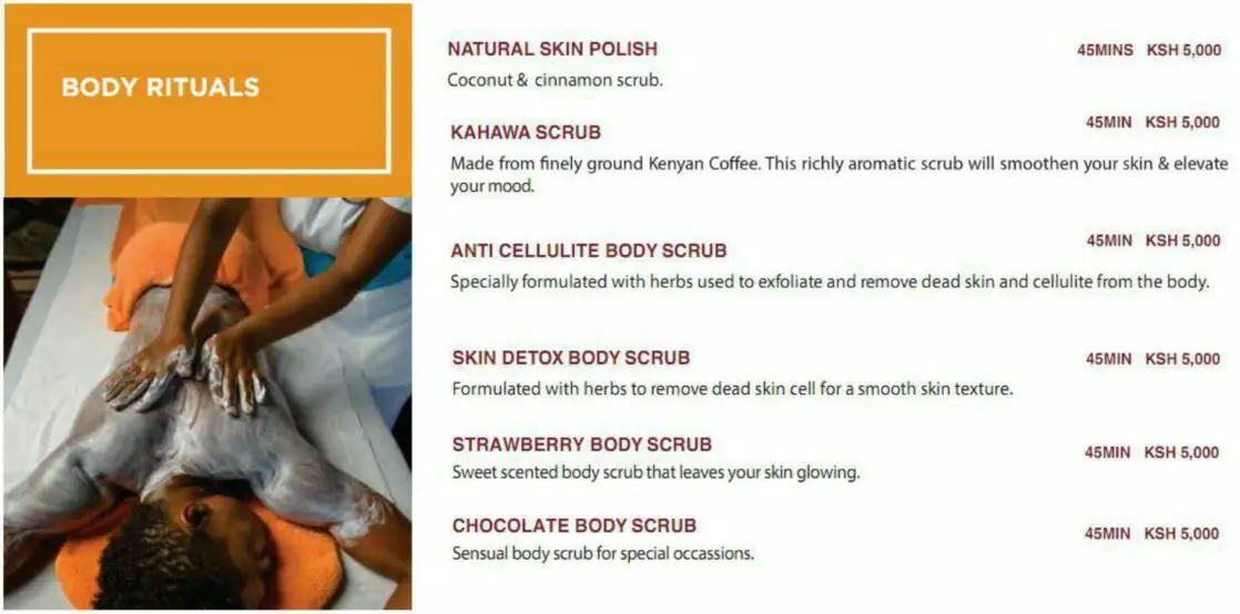 Tulia Spa Menu Body Rituals