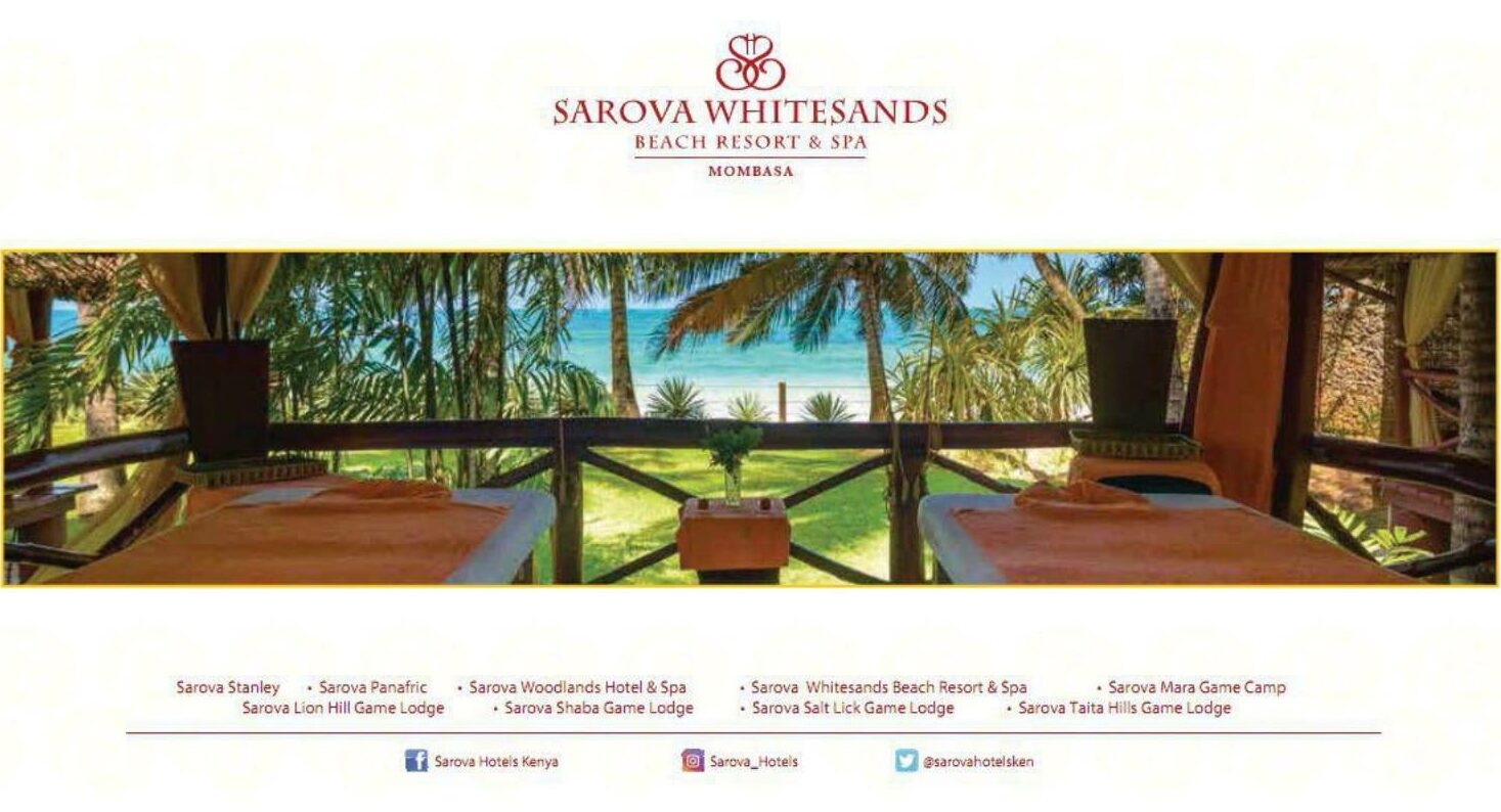 Tulia Spa Mombasa Menu front page - 1