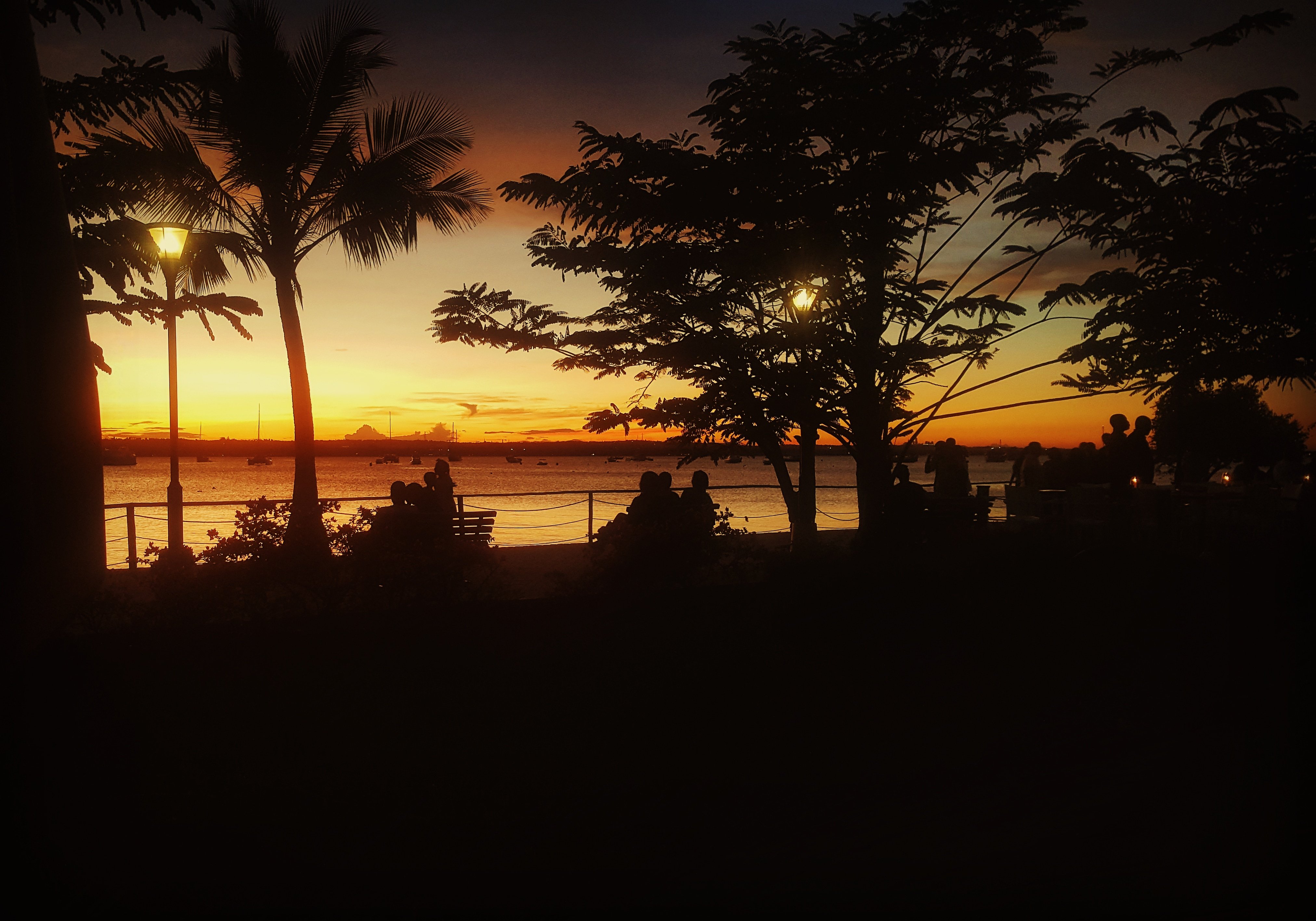 Nature views: Slipway Orange dusk over the Indian Ocean, Dar es Salaam, Tanzania