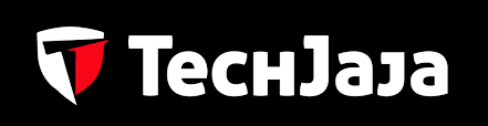 TechJaja Logo on Black Background