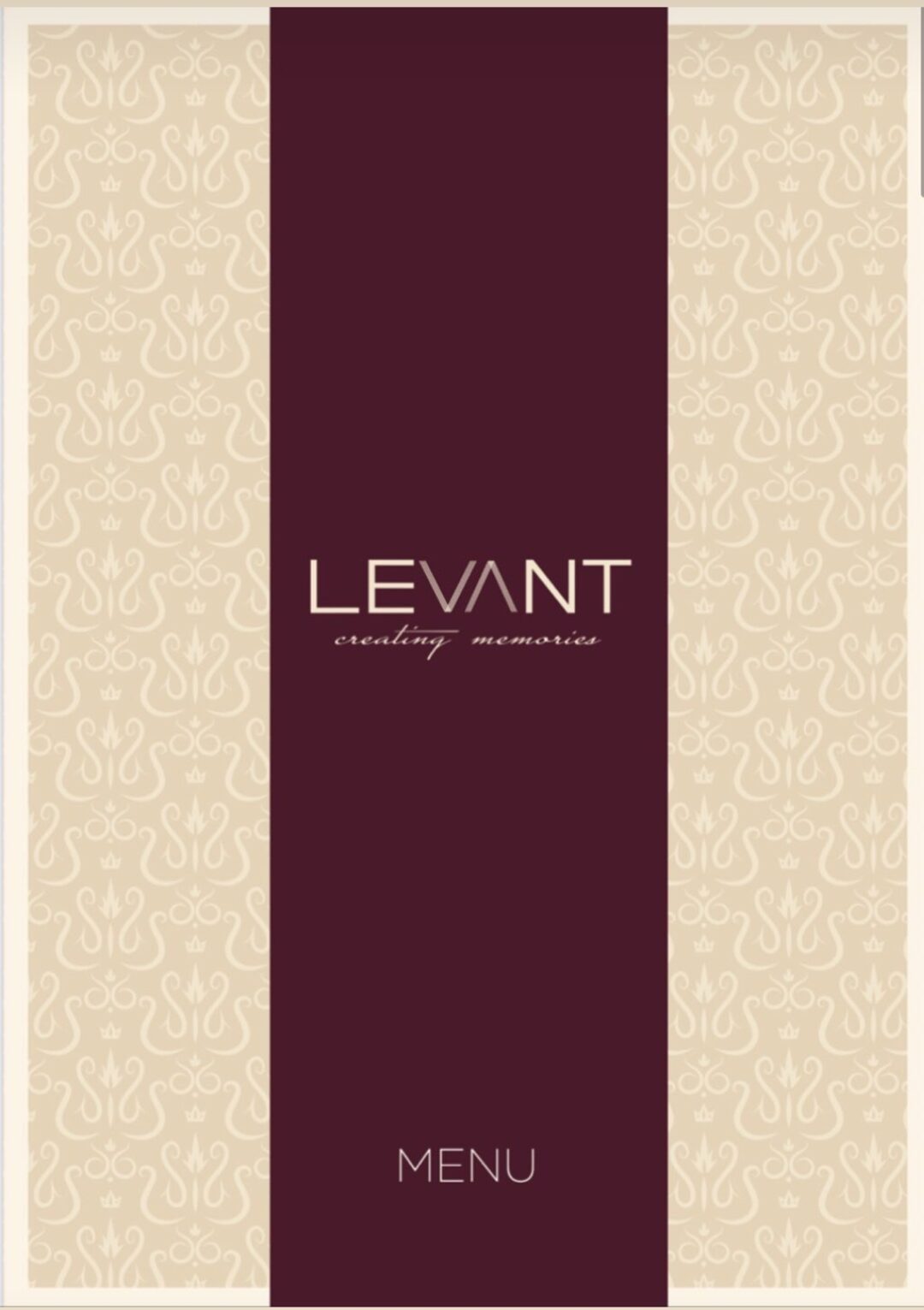 Levant restaurant menu front page