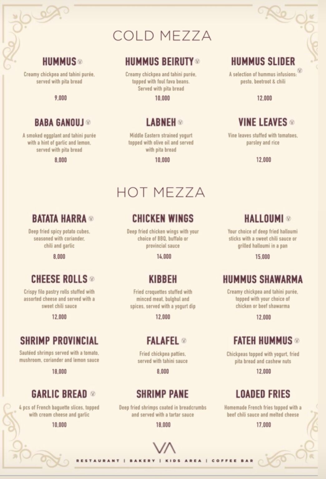 Full Levant Dar es Salaam Menu 2024 Good Food in a Classy Environment
