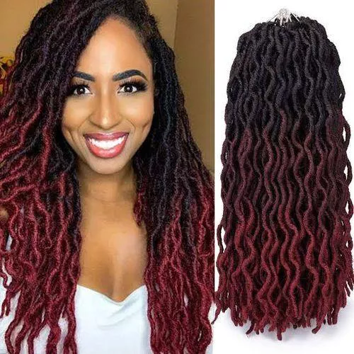 Burgundy locs Tips crochet braids