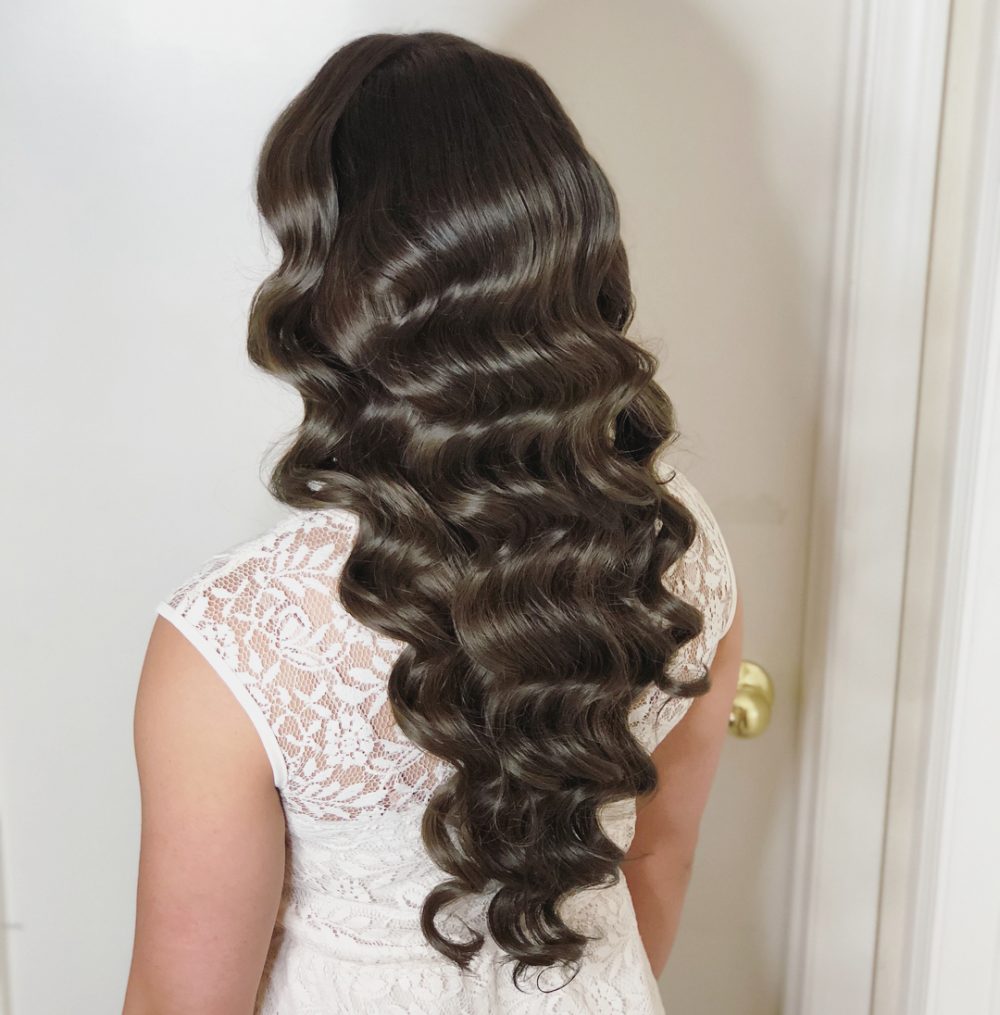 wavy hollywood hair: Bridal/Hollywood Waves hair