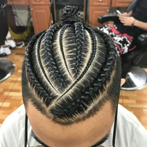 braids guy hairstyle: multi-width cornrows