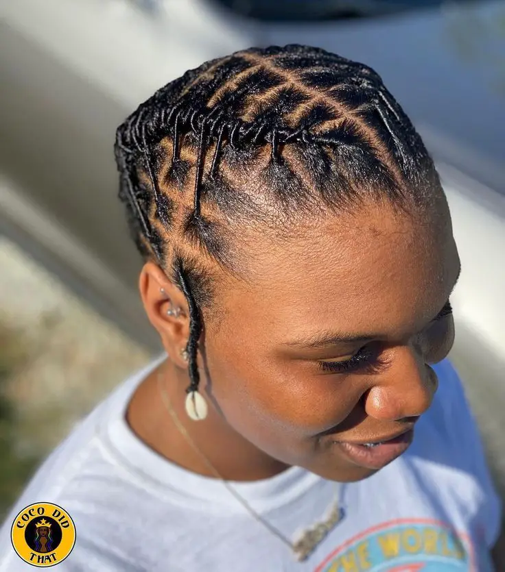 styles for short locs: 2 rope twist french braids